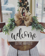 Wooden Welcome Round Door Hanger